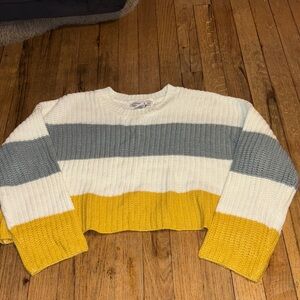 Sincerely Jules Colorblock Sweater in Yellow, Gray, and White